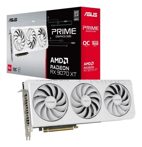ASUS Karta graficzna VGA PCIE16 RX9070XT 16GB GDDR6/PRIME-RX9070XT-O16G-WH ASUS