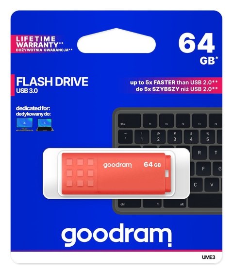 GoodRam GOODRAM FLASHDRIVE 64GB UME3 USB 3.0 ORANGE