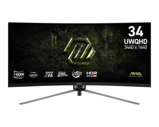 MSI MSI MAG 345CQRF E20 monitor komputerowy 86,4 cm (34") 3440 x 1440 px UltraWide Dual Quad HD Czarny