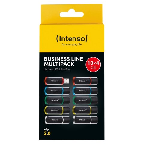 INTENSO Intenso 3511551 pamięć USB 4 GB USB Typu-A 2.0 Czarny, Czerwony, Zielony, Przezroczysty, Żółty, Niebieski