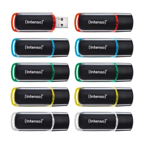 INTENSO Intenso 3511551 pamięć USB 4 GB USB Typu-A 2.0 Czarny, Czerwony, Zielony, Przezroczysty, Żółty, Niebieski