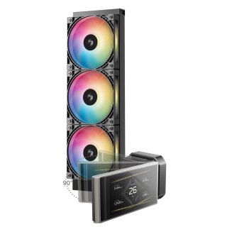 DEEPCOOL DeepCool LT360 VISION ARGB Procesor Zestaw do chłodzenia płynami 12 cm Czarny 1 szt.