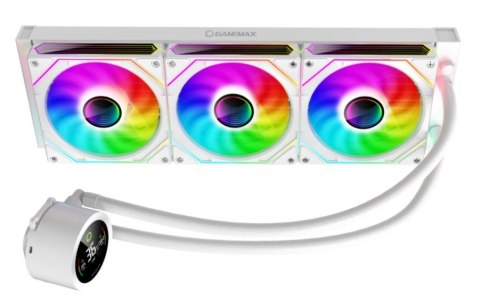 No name GameMax ICEBURG 360 DIGITAL WH system chłodzenia komputerów Procesor Chłodnica cieczy all-in-one 12 cm Biały 1 szt.