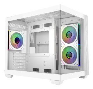 No name Cooler Master Elite 481 Wood Mini Tower Biały