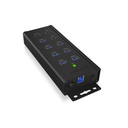 RAIDSONIC ICY BOX IB-HUB1703-QC3 USB 3.2 Gen 1 (3.1 Gen 1) Type-B 5000 Mbit/s Czarny