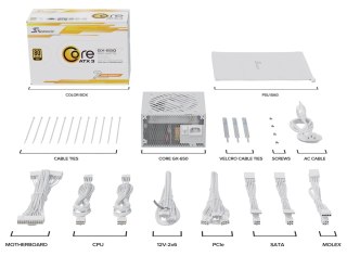 Seasonic Zasilacz SeaSonic Core GX-650 SRP-CGX651-A5A32SF-W ATX 3 650W Biały