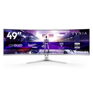Philips Philips Evnia 8000 49M2C8900L/00 monitor komputerowy 124,2 cm (48.9") 5120 x 1440 px Dual QHD QD-OLED Biały