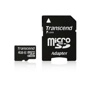 Transcend SD microSD Card 4GB Transcend SDHC Class10 w/adapter