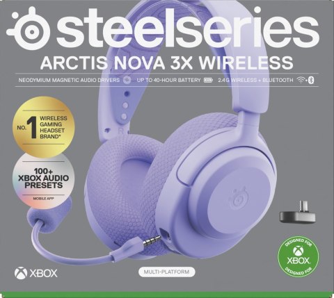 SteelSeries Słuchawki Steelseries Arctis Nova 3X Wireless for Xbox, Levander