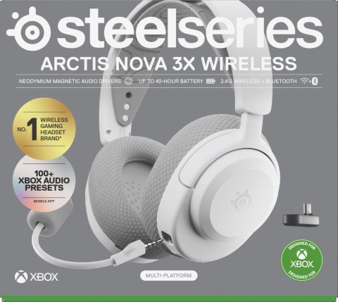 SteelSeries Słuchawki Steelseries Arctis Nova 3X Wireless for Xbox, White