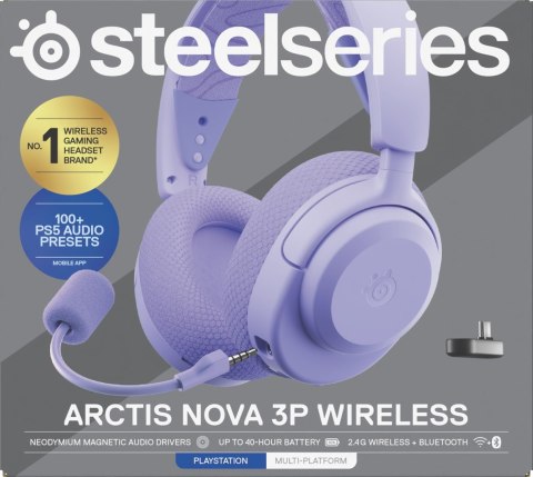 SteelSeries Słuchawki Steelseries Arctis Nova 3P Wireless do Playstation, Levander