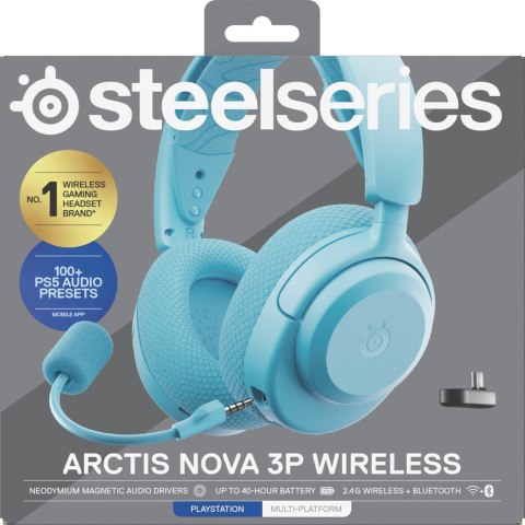 SteelSeries Słuchawki Steelseries Arctis Nova 3P Wireless for Playstation, Aqua