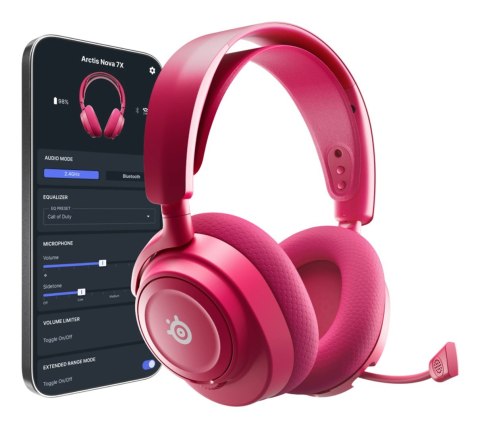 SteelSeries Steelseries Arctis Nova 7X Gen 2 Zestaw słuchawkowy Bezprzewodowy Opaska na głowę Gaming Bluetooth Purpurowy