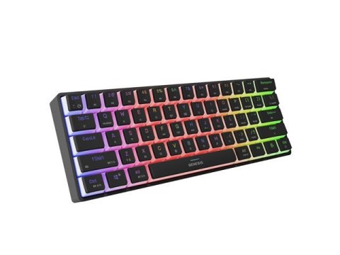 GENESIS KLAWIATURA DLA GRACZY GENESIS THOR 660 G2 US BLACK BEZPRZEWODOWA RGB MECHANICZNA GATERON RED