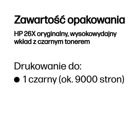 Hewlett-Packard Toner HP czarny HP 26X, HP26X=CF226X, 9000 str.