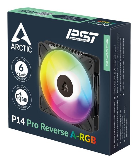 No name ARCTIC Freezer P14 Pro Reverse A-RGB - 3 Pack Obudowa komputera Wentylator 14 cm Czarny 3 szt.