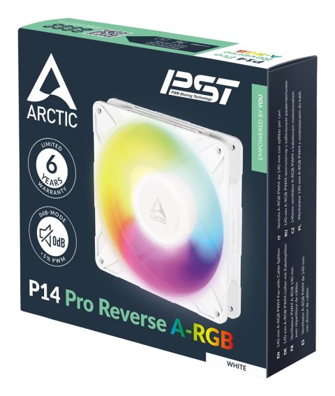 No name ARCTIC Freezer P14 Pro Reverse A-RGB (White) - 3 Pack Obudowa komputera Wentylator 14 cm Biały 3 szt.