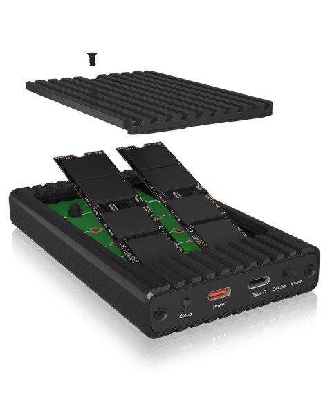 RAIDSONIC Adapter IcyBox z funkcją klonowania dla M.2 NVMe SSD USB3.2 Gen2 retail