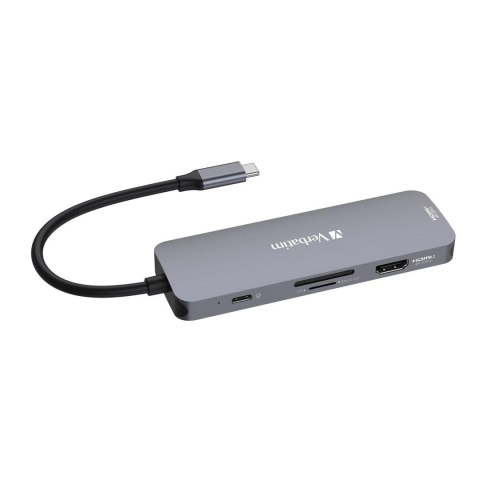 Verbatim Verbatim CMH-08 USB Type-C 5000 Mbit/s Srebrny