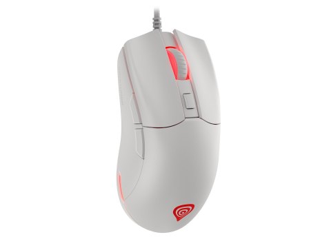GENESIS Mysz dla graczy Genesis Krypton 750 lekka 8000 DPI PAW3333 RGB Biała gamingowa