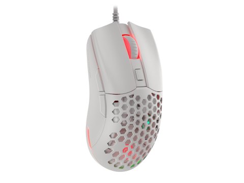 GENESIS Mysz dla graczy Genesis Krypton 750 lekka 8000 DPI PAW3333 RGB Biała gamingowa