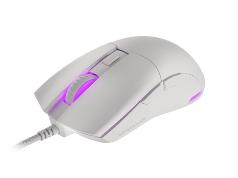 GENESIS Mysz dla graczy Genesis Krypton 750 lekka 8000 DPI PAW3333 RGB Biała gamingowa