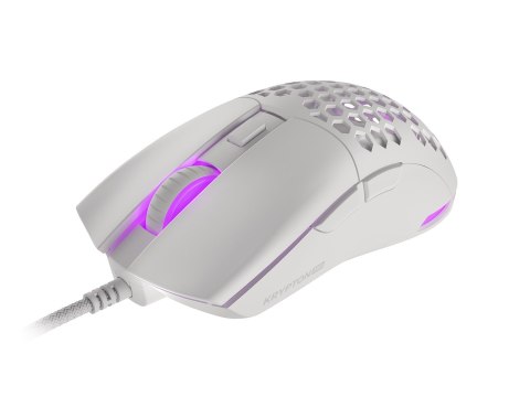 GENESIS Mysz dla graczy Genesis Krypton 750 lekka 8000 DPI PAW3333 RGB Biała gamingowa