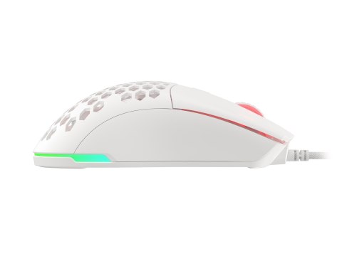 GENESIS Mysz dla graczy Genesis Krypton 750 lekka 8000 DPI PAW3333 RGB Biała gamingowa