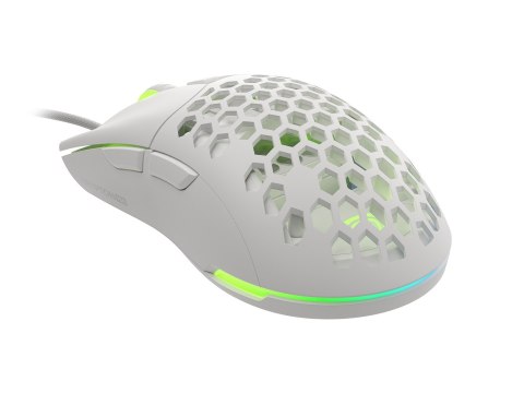 GENESIS Mysz dla graczy Genesis Krypton 750 lekka 8000 DPI PAW3333 RGB Biała gamingowa