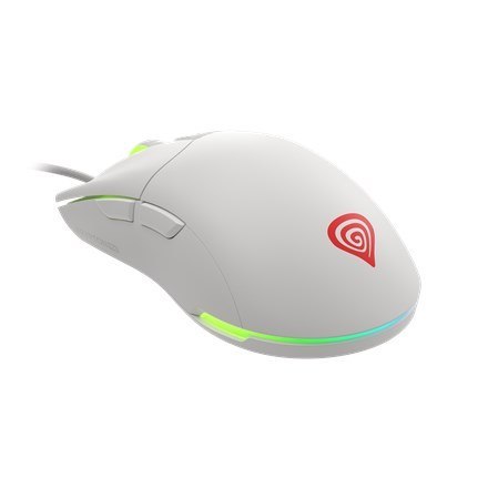 GENESIS Mysz dla graczy Genesis Krypton 750 lekka 8000 DPI PAW3333 RGB Biała gamingowa
