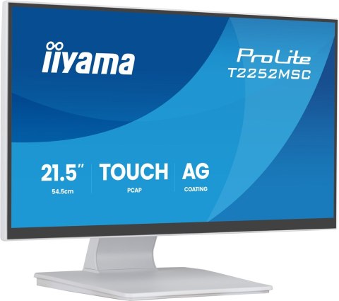 IIYAMA Iiyama ProLite T2252MSC-W2AG monitor komputerowy 54,5 cm (21.4") 1920 x 1080 px Full HD LCD Ekran dotykowy Biały
