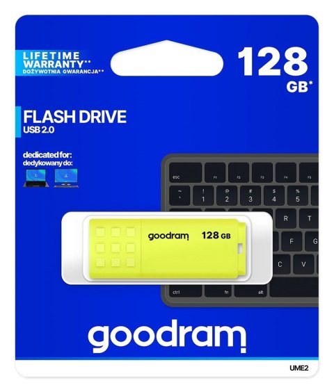 GoodRam Pendrive GoodRam UME2 UME2-1280Y0R11 (128GB; USB 2.0; kolor żółty)