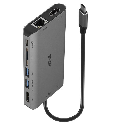 LINDY Lindy 43323 stacja dokująca Przewodowa USB 3.2 Gen 1 (3.1 Gen 1) Type-C Czarny, Szary
