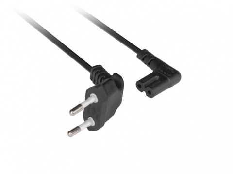 Lanberg Kabel zasilający EURO (radiowy) CEE 7/16- IEC 320 C7 1.8m kątowy VDE czarny