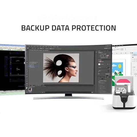 Qoltec Stacja dokująca do dysków HDD SSD 2.5" 3.5" | SATA III | USB 3.0 | Super speed 5Gb/s | z funkcją klonowania offline