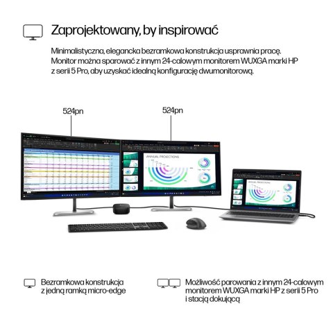 Hewlett-Packard Monitor HP Series 5 24-calowy monitor seria 5 Pro WUXGA - 524pn