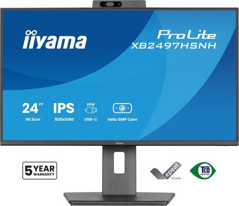 IIYAMA Monitor LCD 23,8" iiyama ProLite XB2497HSNH-B1 IPS LCD 4MS 1920X1080 350CD/M2 HDMI/DP/USB 2 Full HD Czarny