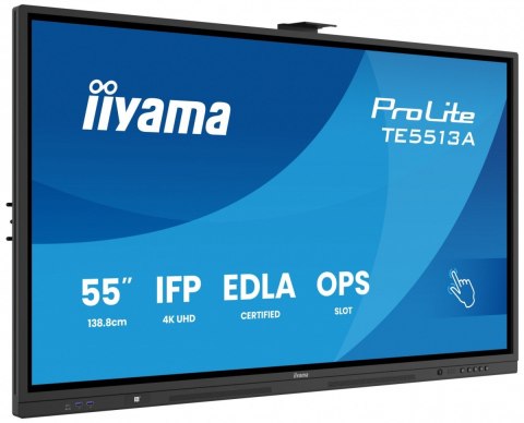IIYAMA Monitor 55 cali ProLite TE5513A-B3AG INFRARED,40pkt,IPS,4K,500cd,1200:1,8ms WiFi,USB, ANDROID 14, Google EDLA,2x20W, uchwyt ści
