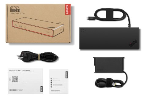 Lenovo Lenovo ThinkPad USB4 Dock 5000 Przewodowa Thunderbolt 4 Czarny