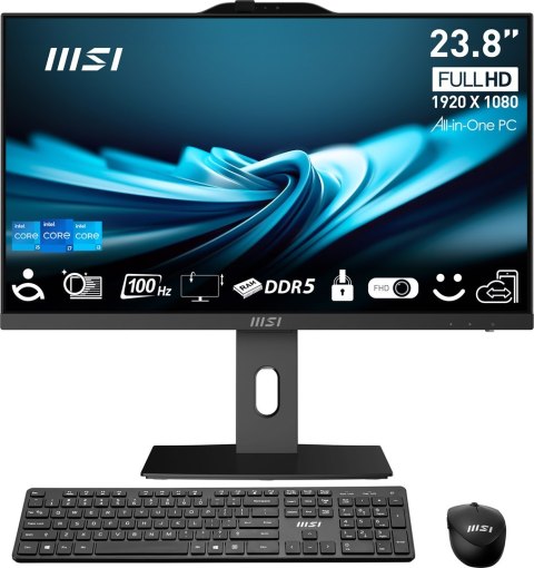 MSI MSI AIO PRO AP242P 14M-1096XEU i7-14700 23,8" IPS LED FHD Non-Touch Anti-Glare 16GB SSD1TB M.2 AX211 WiFi 6E NoOS Black