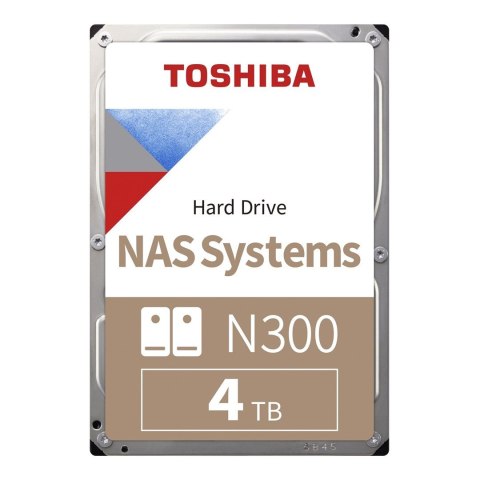 Toshiba Dysk Toshiba 8,9 cm (3,5") 4 TB SATA3 NAS N300 7200 obr./min wewnętrzny luzem