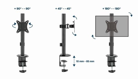 GEMBIRD GEMBIRD BIURKOWE REGULOWANE RAMIĘ NA MONITOR 17"-32", DO 9 KG