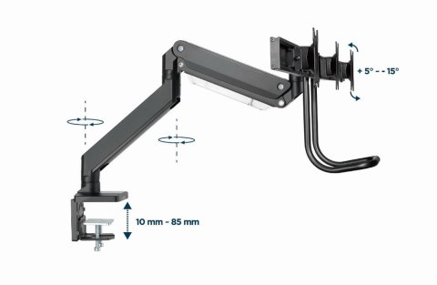 GEMBIRD GEMBIRD BIURKOWE REGULOWANE RAMIĘ/UCHWYT NA 3 MONITORY 17-27, VESA 100X100MM, DO 6 KG