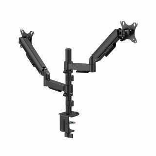 GEMBIRD GEMBIRD BIURKOWE, REGULOWANE RAMIĘ/UCHWYT NA DWA MONITORY OD 17" DO 32", OBCIĄŻENIE DO 9 KG