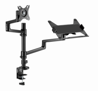 GEMBIRD GEMBIRD BIURKOWE REGULOWANE RAMIĘ/UCHWYT NA MONITOR + PODSTAWKA NA NOTEBOOKA 17-32, VESA 100X100MM, DO 8 KG