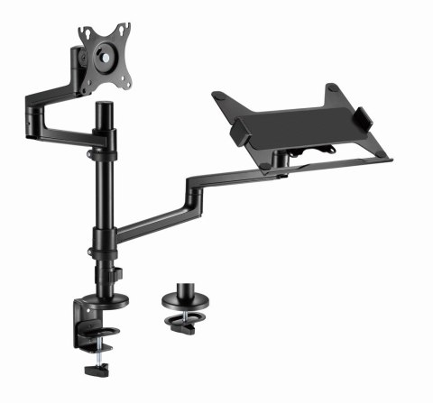 GEMBIRD GEMBIRD BIURKOWE REGULOWANE RAMIĘ/UCHWYT NA MONITOR + PODSTAWKA NA NOTEBOOKA 17-32, VESA 100X100MM, DO 8 KG