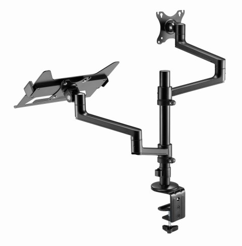 GEMBIRD GEMBIRD BIURKOWE REGULOWANE RAMIĘ/UCHWYT NA MONITOR + PODSTAWKA NA NOTEBOOKA 17-32, VESA 100X100MM, DO 8 KG