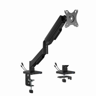 GEMBIRD GEMBIRD BIURKOWE REGULOWANE RAMIĘ/UCHWYT NA MONITOR Z PORTAMI USB (REGULOWANE), OD 17" DO 32", OBCIĄŻENIE DO 9KG