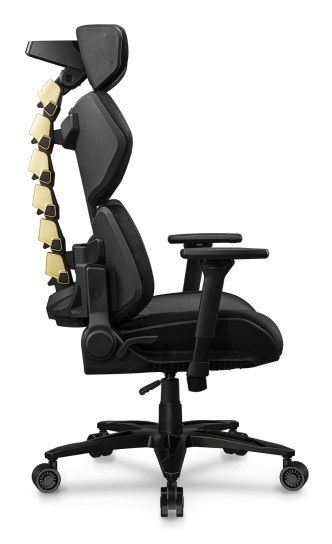 COUGAR COUGAR Terminator Elite Gold Fotel dla gracza Obite siedzisko Czarny, Złoto