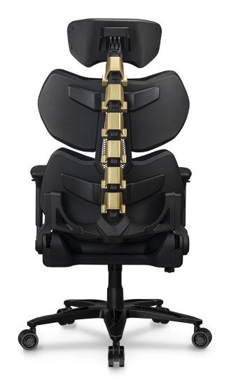 COUGAR COUGAR Terminator Elite Gold Fotel dla gracza Obite siedzisko Czarny, Złoto